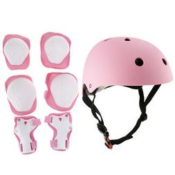 7pcs Kids Skateboard Helmet Wrist/Knee/Elbow Pad Protective 