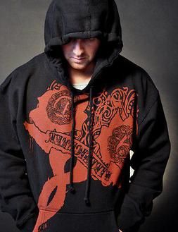 Black Helmet Apparel Solid Bore Mens Pull Over Hoodie Black 