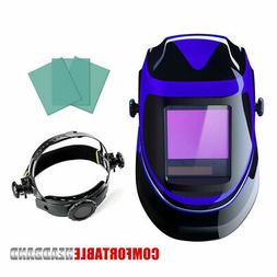 Blue Pro Solar Auto Darkening Welding Helmet Arc Tig Mig Mas