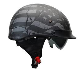 Warrior Motorcycle Half Helmet With Sunshield For Men & Wome